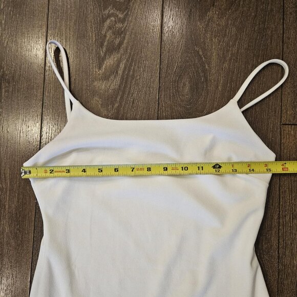 Privy White Asymmetrical Mini Dress with Delicate Peek-a-Boo Lace Bottom Size M - Picture 6 of 9